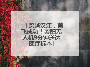 跨越汉江，首飞成功！襄阳无人机9分钟送达医疗标本