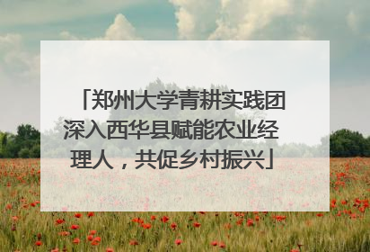 郑州大学青耕实践团深入西华县赋能农业经理人，共促乡村振兴