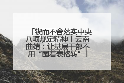 锲而不舍落实中央八项规定精神丨云南曲靖：让基层干部不用“围着表格转”