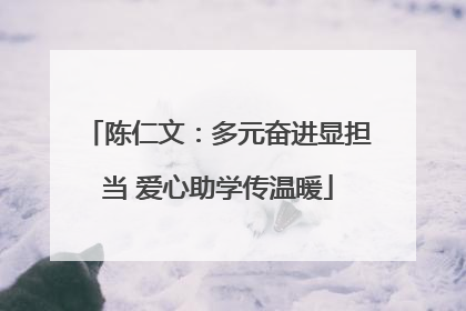陈仁文：多元奋进显担当 爱心助学传温暖
