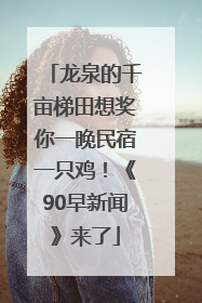 龙泉的千亩梯田想奖你一晚民宿一只鸡！《90早新闻》来了