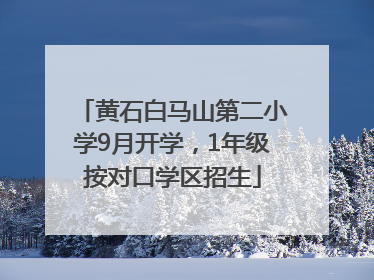 黄石白马山第二小学9月开学，1年级按对口学区招生
