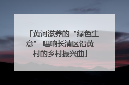 黄河滋养的“绿色生意” 唱响长清区沿黄村的乡村振兴曲