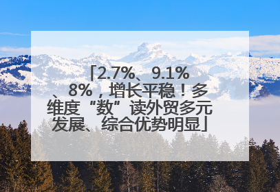 2.7%、9.1%、8%，增长平稳！多维度“数”读外贸多元发展、综合优势明显