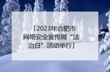 2023年合肥市网络安全宣传周“法治日”活动举行