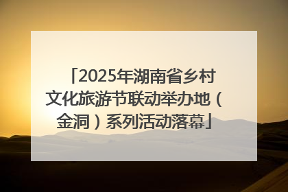 2025年湖南省乡村文化旅游节联动举办地（金洞）系列活动落幕