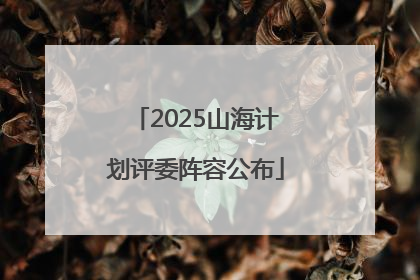 2025山海计划评委阵容公布