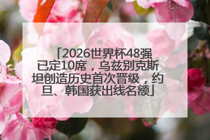 2026世界杯48强已定10席，乌兹别克斯坦创造历史首次晋级，约旦、韩国获出线名额