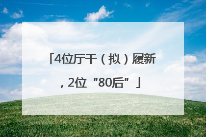 4位厅干（拟）履新，2位“80后”