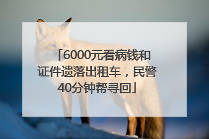 6000元看病钱和证件遗落出租车，民警40分钟帮寻回