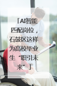 AI智能匹配岗位，石鼓区这样为高校毕业生“职引未来”